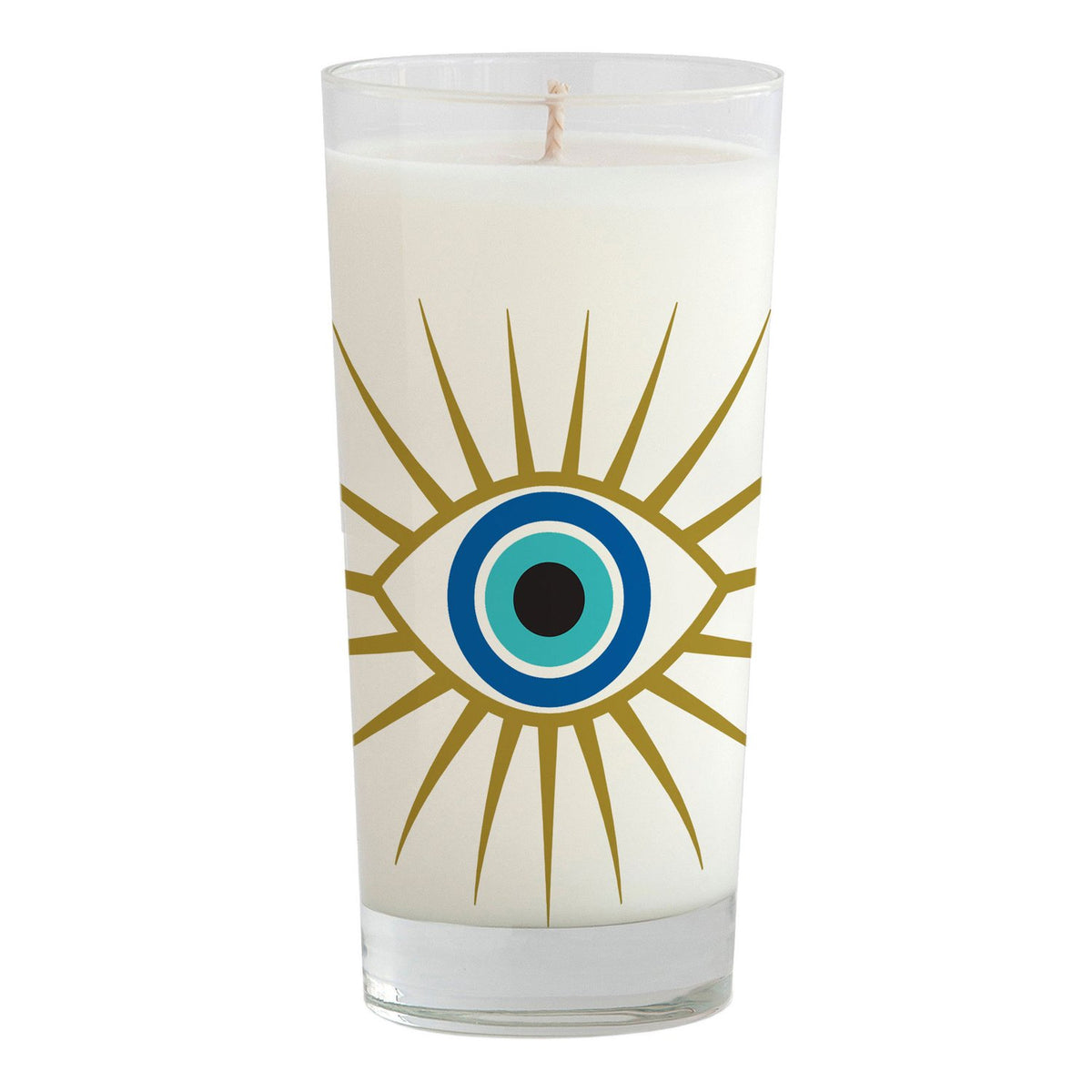 Skeem - Aegean Drinking Glass Candle - Evil Eye -DG1 – Duryea's