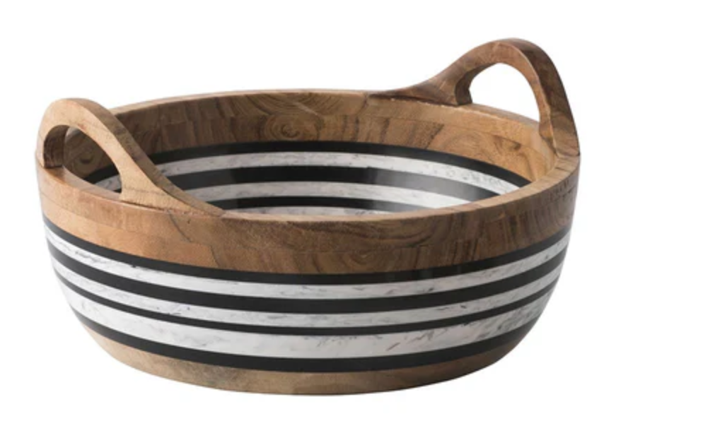 Juliaska - Stonewood Stripe Round Serving Bowl